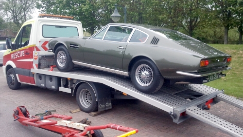 Aston Martin on recovery truck