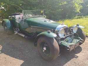 Green Bentley Special and clearly a classic car