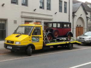 Morris on a transporter, ready to come to us